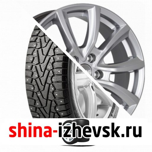 Колесо в сборе Pirelli Winter Ice Zero 225/65 R17 T 106 + СКАД Онтарио 7xR17 5×112 ET45 DIA66.6 Серебристый в Ижевске